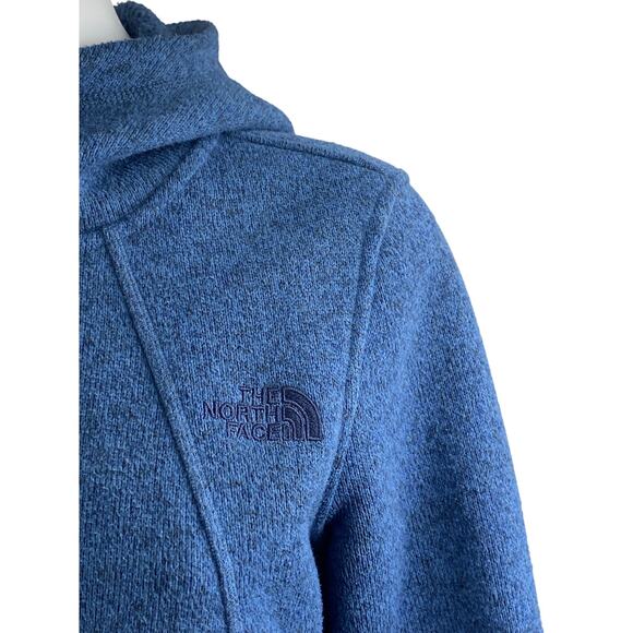 The North Face Crescent Women's Blue Fleece Full-Zip Hooded Hoodie Jacket Size S - Picture 2 of 6